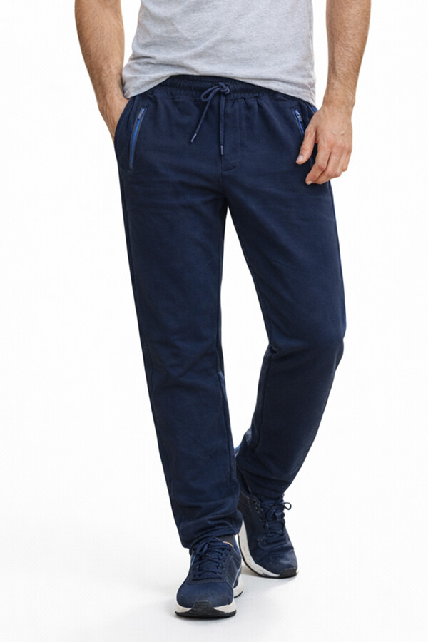 Men's 3-Pocket Elastic Waist Sweatpants in Navy - Thumbnail