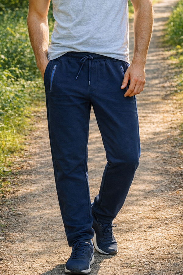 Men's 3-Pocket Elastic Waist Sweatpants in Navy - Thumbnail