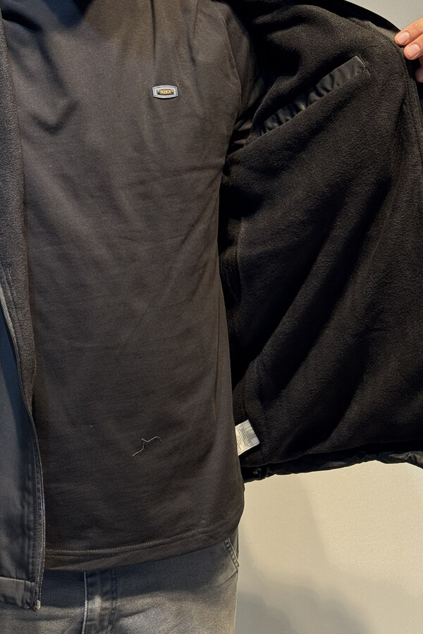 Men's Hooded Winter Parka with Pocket Details - Thumbnail