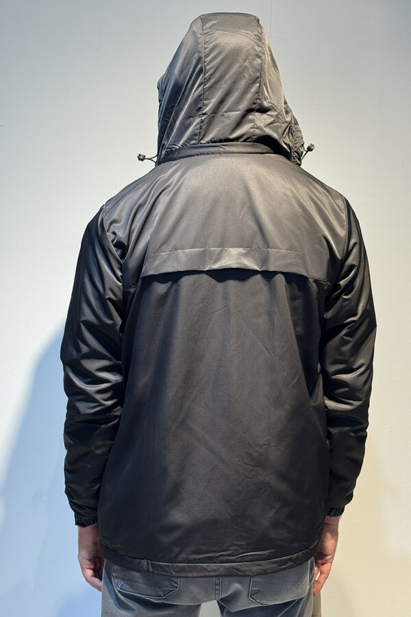 Men's Hooded Winter Parka with Pocket Details - Thumbnail