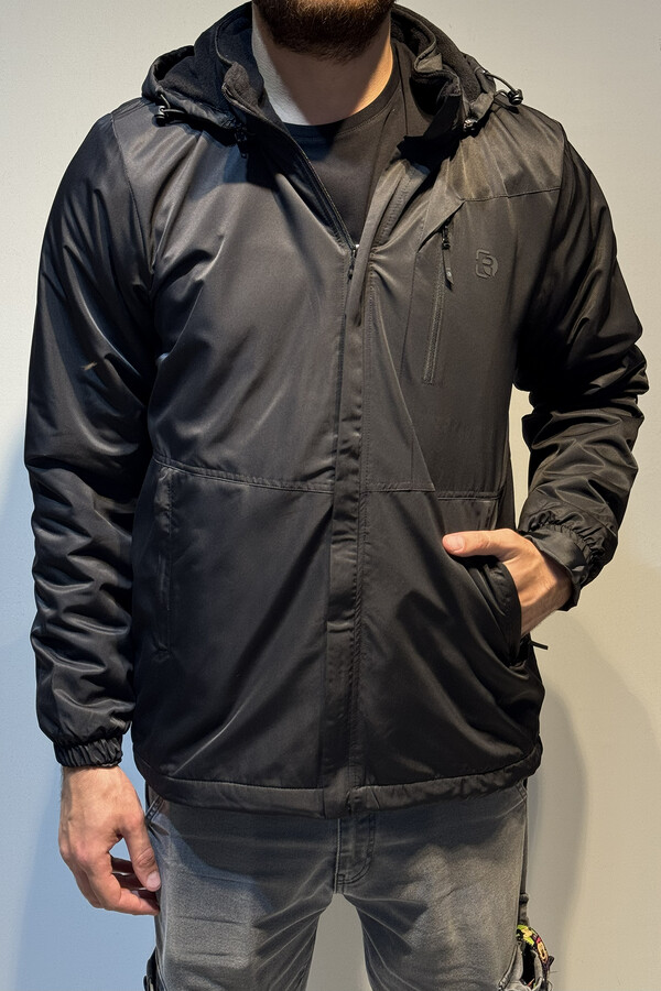 Men's Hooded Winter Parka with Pocket Details - Thumbnail