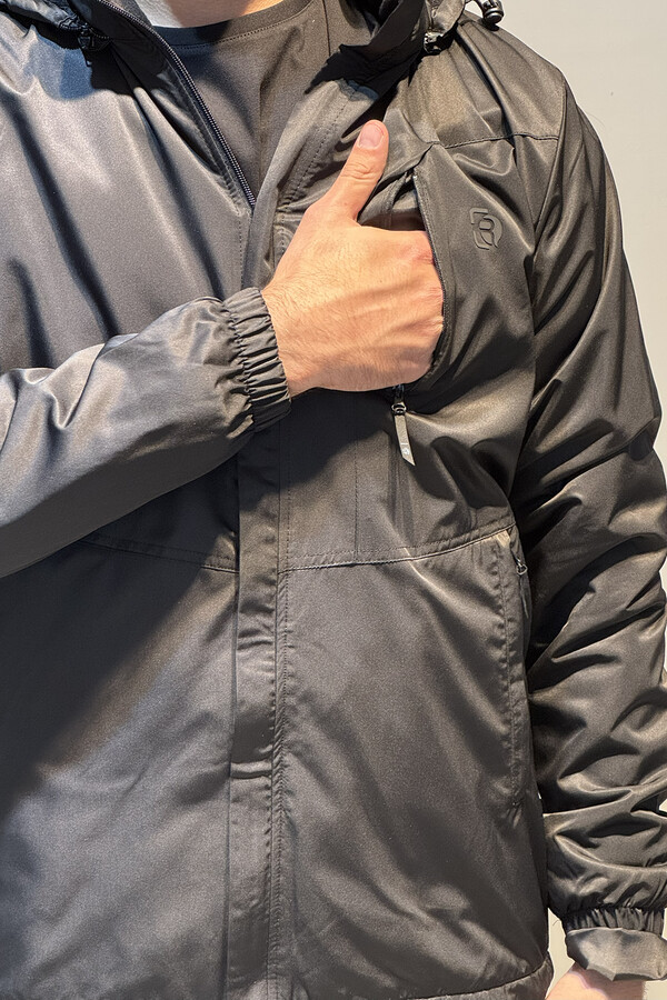 Men's Hooded Winter Parka with Pocket Details - Thumbnail