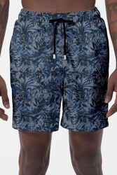Remsa Mayo - Men's Blue Sea Patterned Shorts 027 Dark Navy Blue