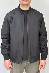 Remsa - Men's Bomber Collar Mid-Season Jacket REU-9127 Black