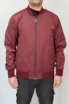 Remsa - Men's Bomber Collar Mid-Season Jacket REU-9127 Burgundy Remsa - Men's Bomber Collar Mid-Season Jacket REU-9127 Burgundy