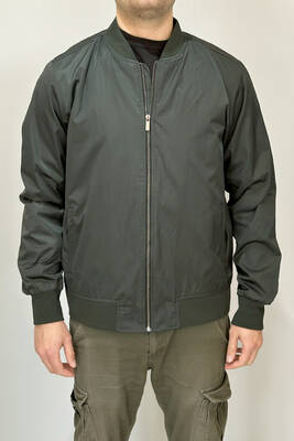 Remsa - Men's Bomber Collar Mid-Season Jacket REU-9127 Khaki Remsa - Men's Bomber Collar Mid-Season Jacket REU-9127 Khaki