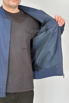 Remsa - Men's Bomber Collar Mid-Season Jacket REU-9127 Navy (1) Remsa - Men's Bomber Collar Mid-Season Jacket REU-9127 Navy (1)