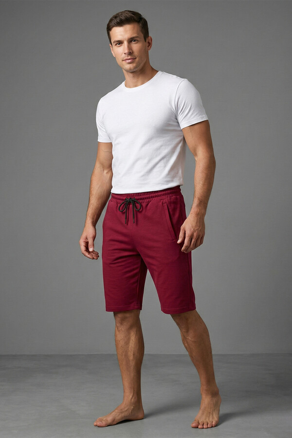 Men's Capri Shorts 2043 in Burgundy - Thumbnail