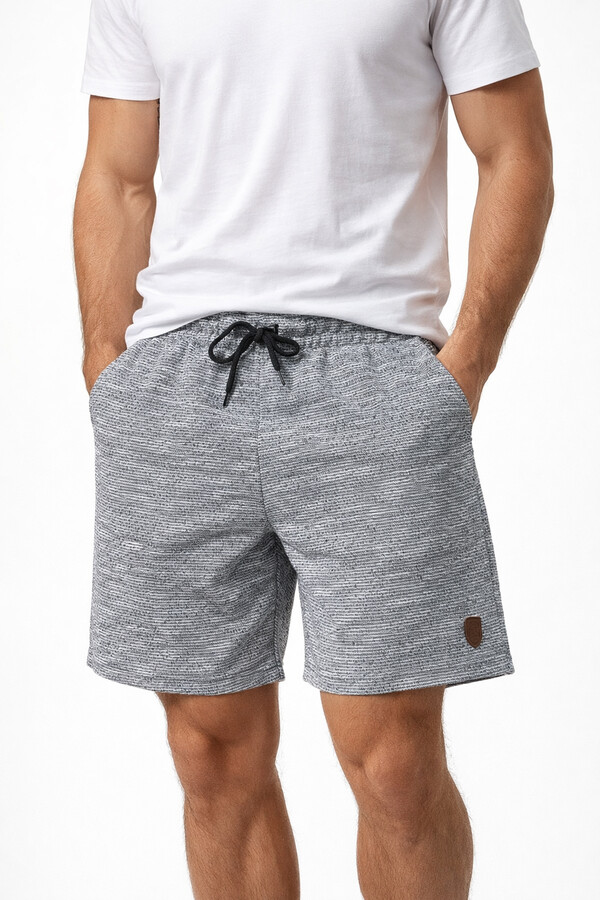 Men's Cotton Knit Capri Shorts 490 in Grey - Thumbnail