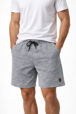 Remsa - Men's Cotton Knit Capri Shorts 490 in Grey