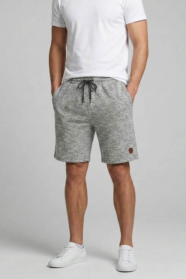 Men's Cotton Knit Capri Shorts 490 in Grey - Thumbnail