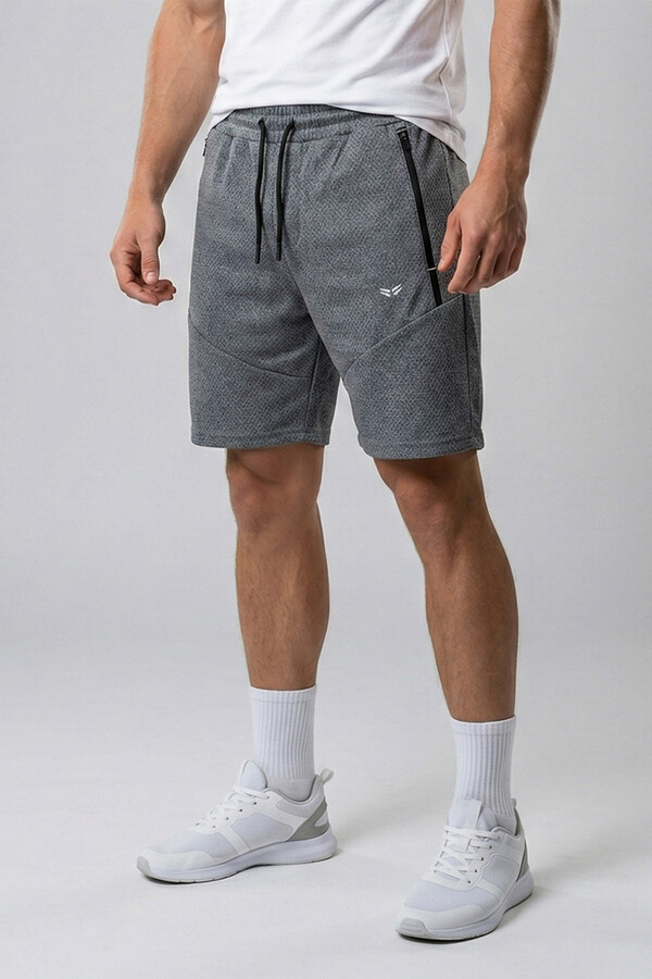 Men's Cotton Twill Capri Shorts in Grey - Thumbnail