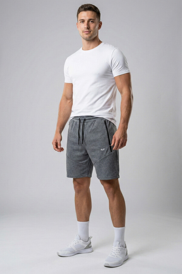 Men's Cotton Twill Capri Shorts in Grey - Thumbnail