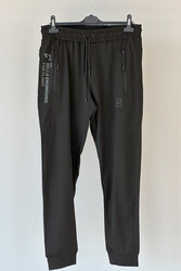 Remsa Spor - Men's Diver Fabric Cuffed Bottoms with 3 Pockets Sweatpants 6992 Black