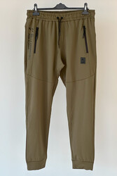 Remsa Spor - Men's Diver Fabric Cuffed Bottoms with 3 Pockets Sweatpants 6992 Khaki