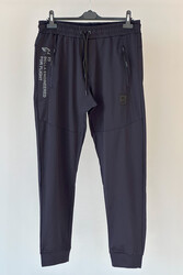 Remsa Spor - Men's Diver Fabric Cuffed Bottoms with 3 Pockets Sweatpants 6992 Navy Blue