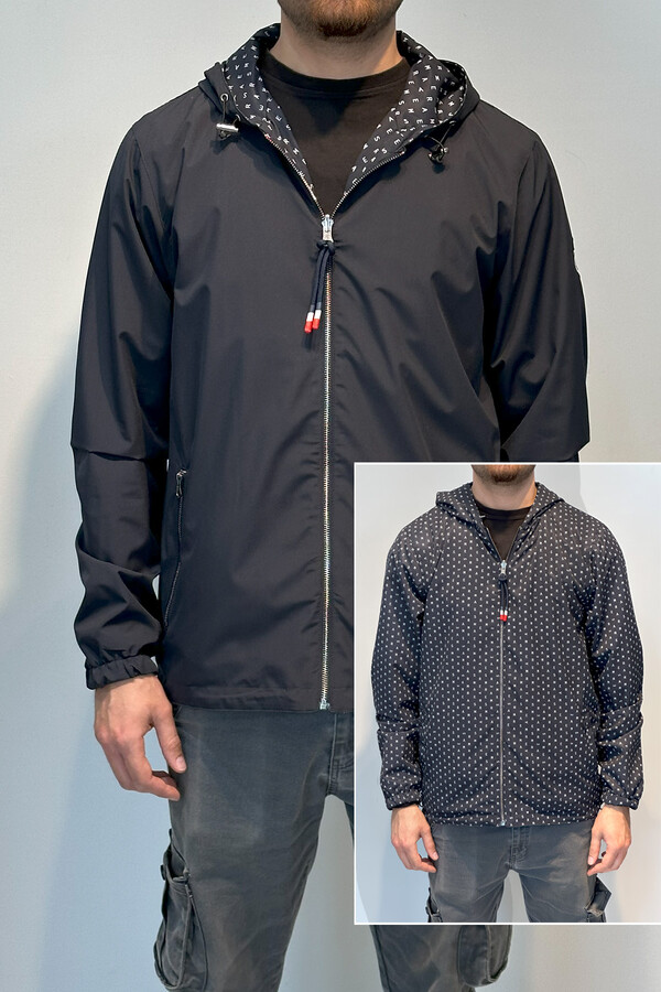 Men's Double-Sided Seasonal Jacket Top REU-24726 Navy - Thumbnail