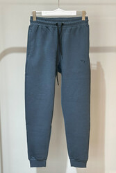 Remsa - Men's Fleece-Lined Sweatpants with Elastic Waistband and 3 Pockets 8001 Indigo