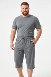 Remsa - Men's Grey Drawstring Capri Shorts 5060