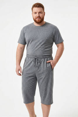 Remsa - Men's Grey Drawstring Capri Shorts 5060 (1)