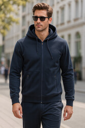 Remsa - Men's Hooded Full-Zip Jacket Navy