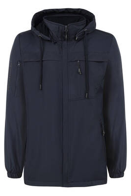Remsa Sportswear - Men's Hooded Windproof Fleece-Lined Winter Jacket RMNT01 Navy Remsa Sportswear - Men's Hooded Windproof Fleece-Lined Winter Jacket RMNT01 Navy