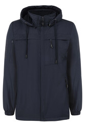 Remsa Spor - Men's Hooded Windproof Fleece-Lined Winter Jacket RMNT01 Navy