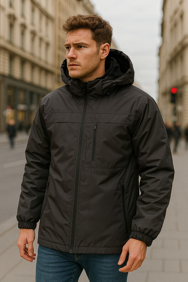 Remsa - Men's Hooded Winter Parka with Pocket Details