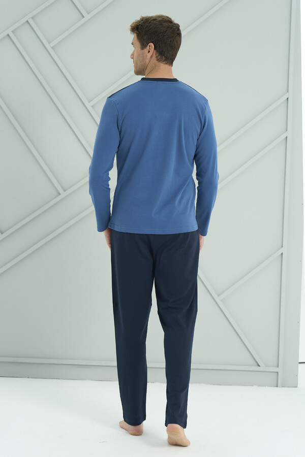 Men's Interlock Knit Long Sleeve Pajama Set 2213 Saks - Thumbnail