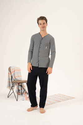 Estiva - Men's Interlock Pajama Set 23410 Charcoal