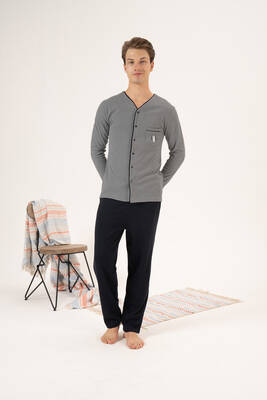 Estiva - Men's Interlock Pajama Set 23410 Charcoal (1)