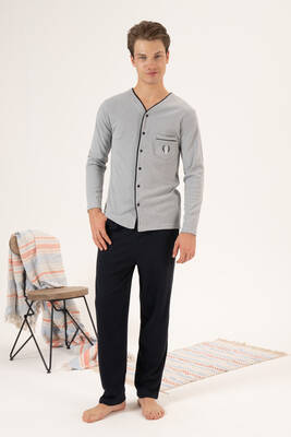 Estiva - Men's Interlock Pajama Set 23410 Gray Estiva - Men's Interlock Pajama Set 23410 Gray