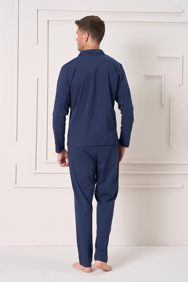Men's Knit Long Sleeve Pajama Set 2157 Laci03 - Thumbnail