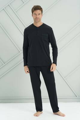 Remsa - Men's Knit Long Sleeve Pajama Set 2207 Black02