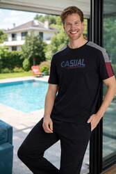 Remsa - Men's Knit Short Sleeve Pajama Set 2367 Black