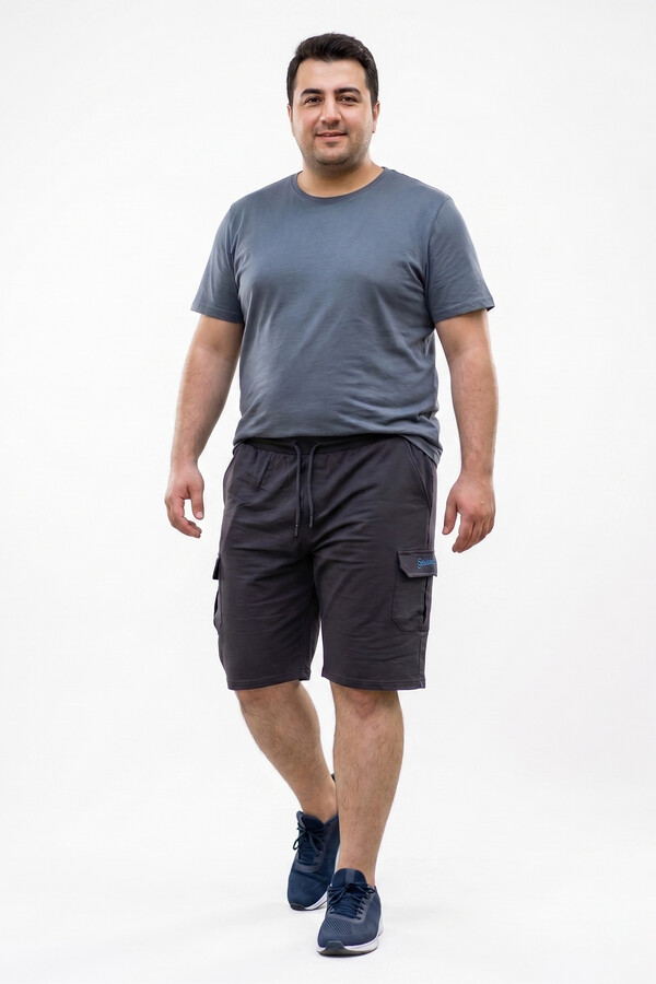 Men's Large Size Cargo Sweatpants in Navy | Remsa Mayo - Thumbnail