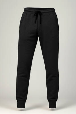 Remsa - Erkek Leg and Elastic Waist Three-Thread Slub Sweatpants 0341 Black