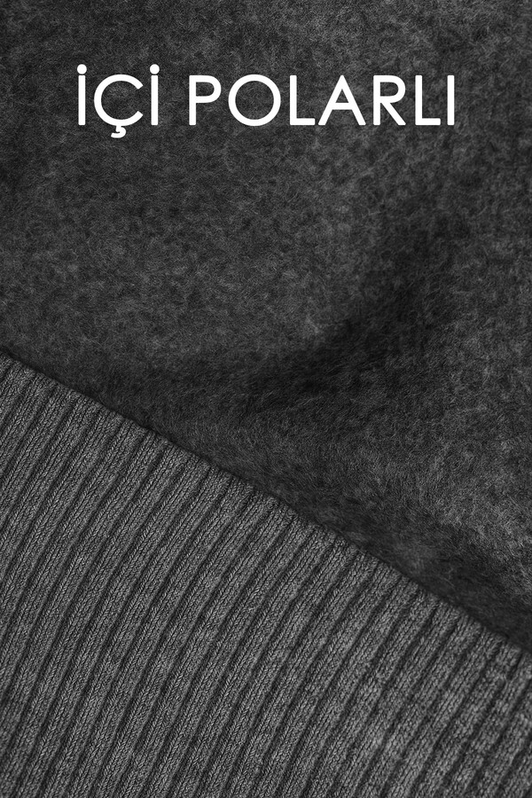 Erkek Leg and Elastic Waist Three-Thread Slub Sweatpants 0341 Black - Thumbnail