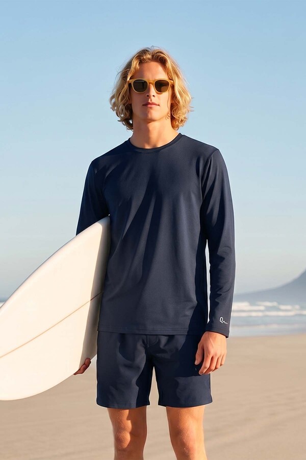 Men's Long Sleeve Swim T-Shirt for Pool and Surf - Thumbnail