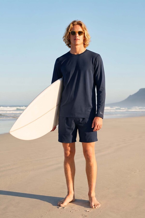 Men's Long Sleeve Swim T-Shirt for Pool and Surf - Thumbnail