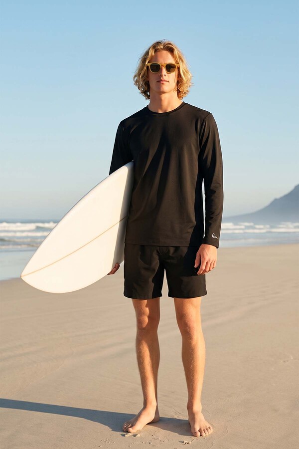 Men's Long Sleeve Swimwear Top and Shorts Set - Thumbnail
