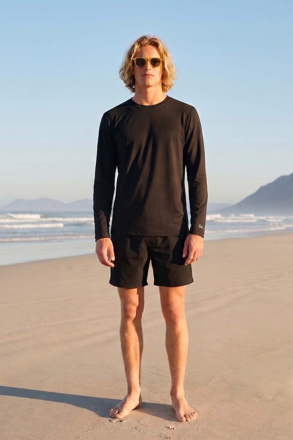 Men's Long Sleeve Swimwear Top and Shorts Set - Thumbnail