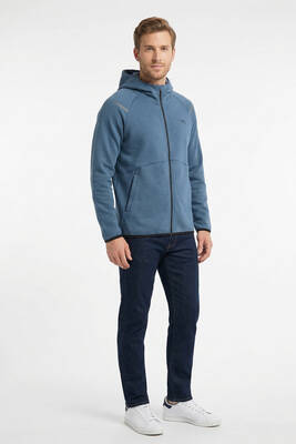 Remsa - Men's Marbled Inner Hooded Cotton Zip-Up Jacket 7087 Navy (1)