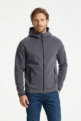 Remsa - Men's Marbled Inner Hooded Zip-Up Jacket 7097 Fume