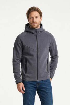 Remsa - Men's Marbled Inner Hooded Zip-Up Jacket 7097 Fume