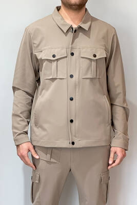 Remsa - Men's Modern Zippered Jacket 24720 Beige  Remsa - Men's Modern Zippered Jacket 24720 Beige