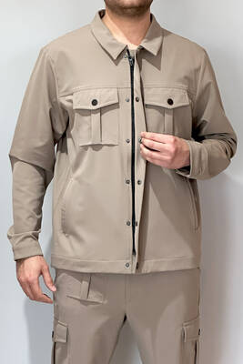 Remsa - Men's Modern Zippered Jacket 24720 Beige (1) Remsa - Men's Modern Zippered Jacket 24720 Beige (1)