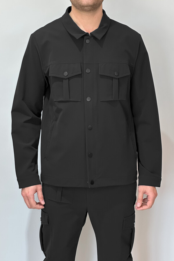 Men's Modern Zippered Top Black - Thumbnail