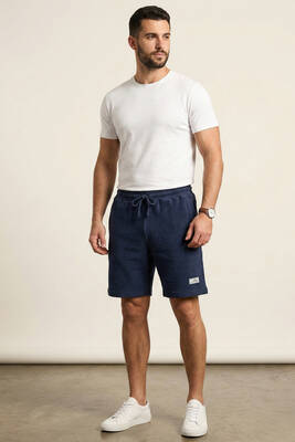 Remsa - Men's Navy Elastic Waist Pocket Detail Capri Shorts 2177 (1)