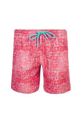 Lapieno - Men's Ocean Pool Shorts Patterned Arsen S259 Coral Lapieno - Men's Ocean Pool Shorts Patterned Arsen S259 Coral